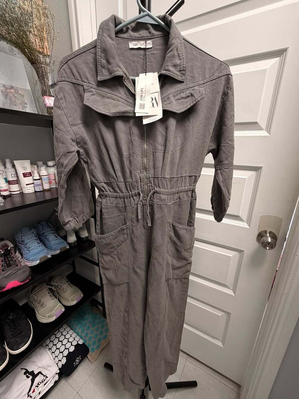 Zara Girls Gray Utility Jumpsuit Size 10